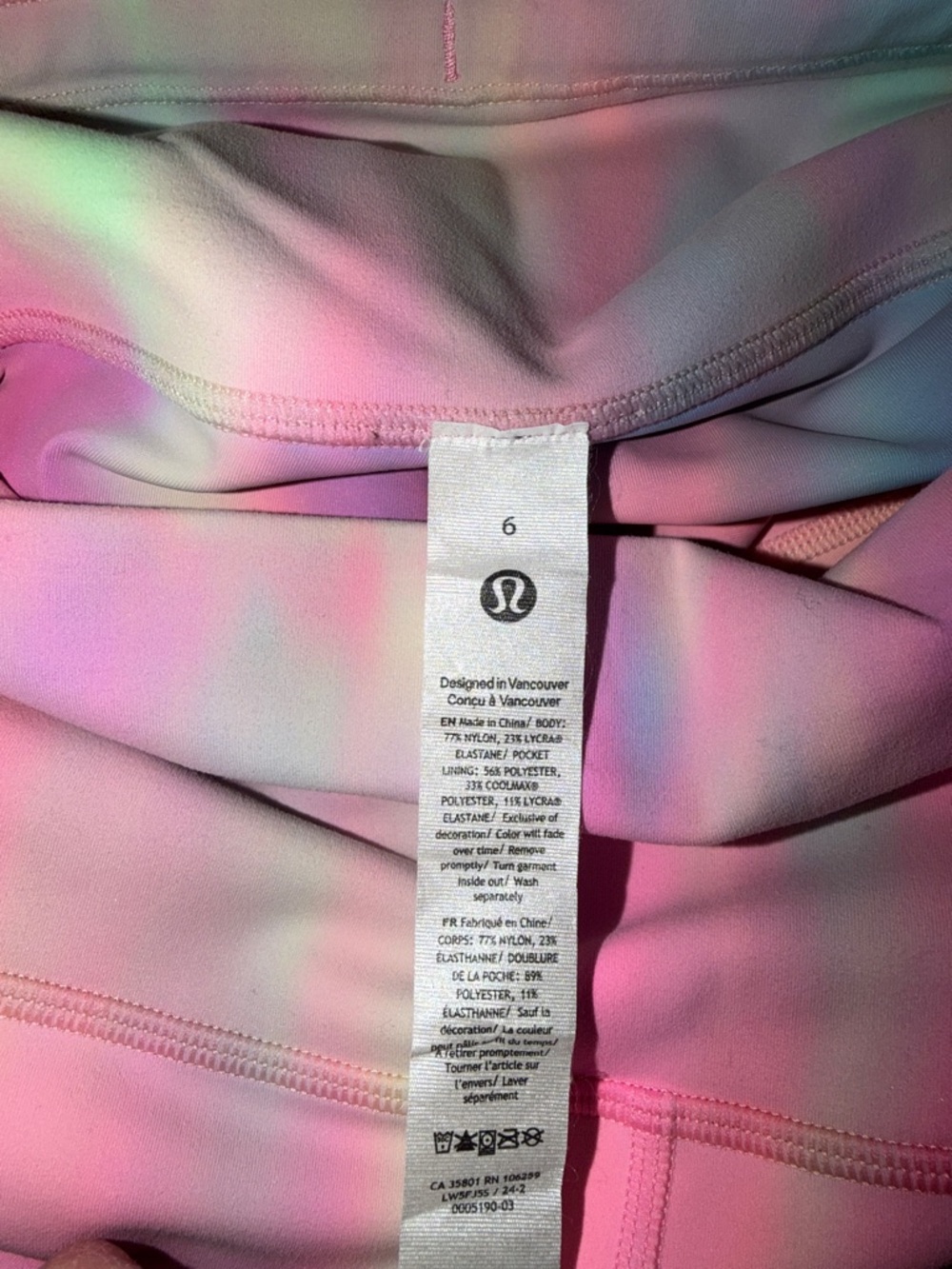 Lululemon Wunder Train High-Rise Tight 25" Psychedelic Wash Multi-Sz. 6 - Picture 8 of 9